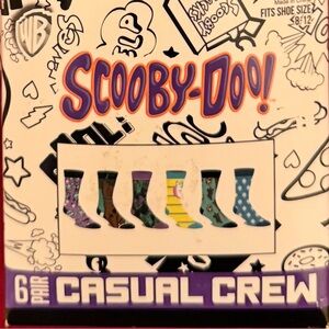 NEW Scooby-Doo Mystery Machine 6-Pack Crew Socks 8-12